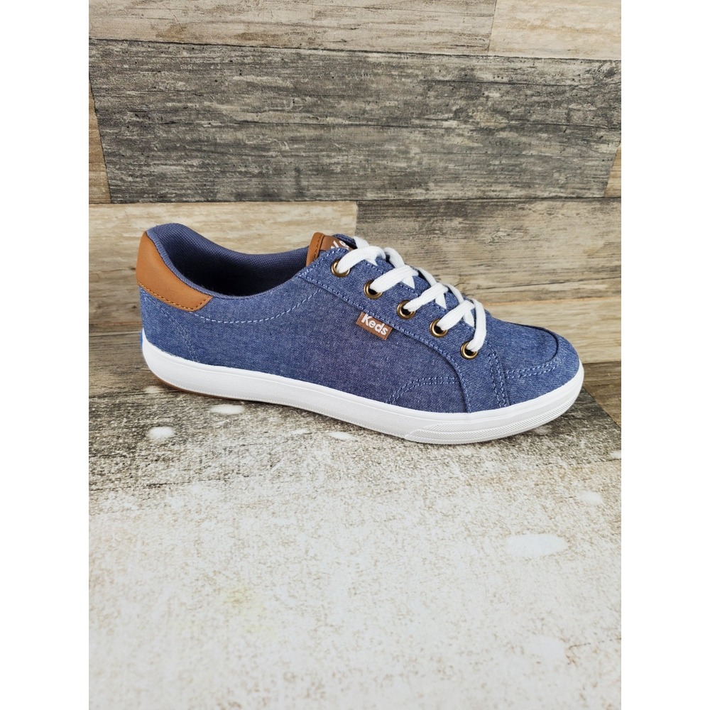 Keds Center III Womens Shoe Sz 6 W Comfort Blue Chambray Low Top Lace Up Sneaker